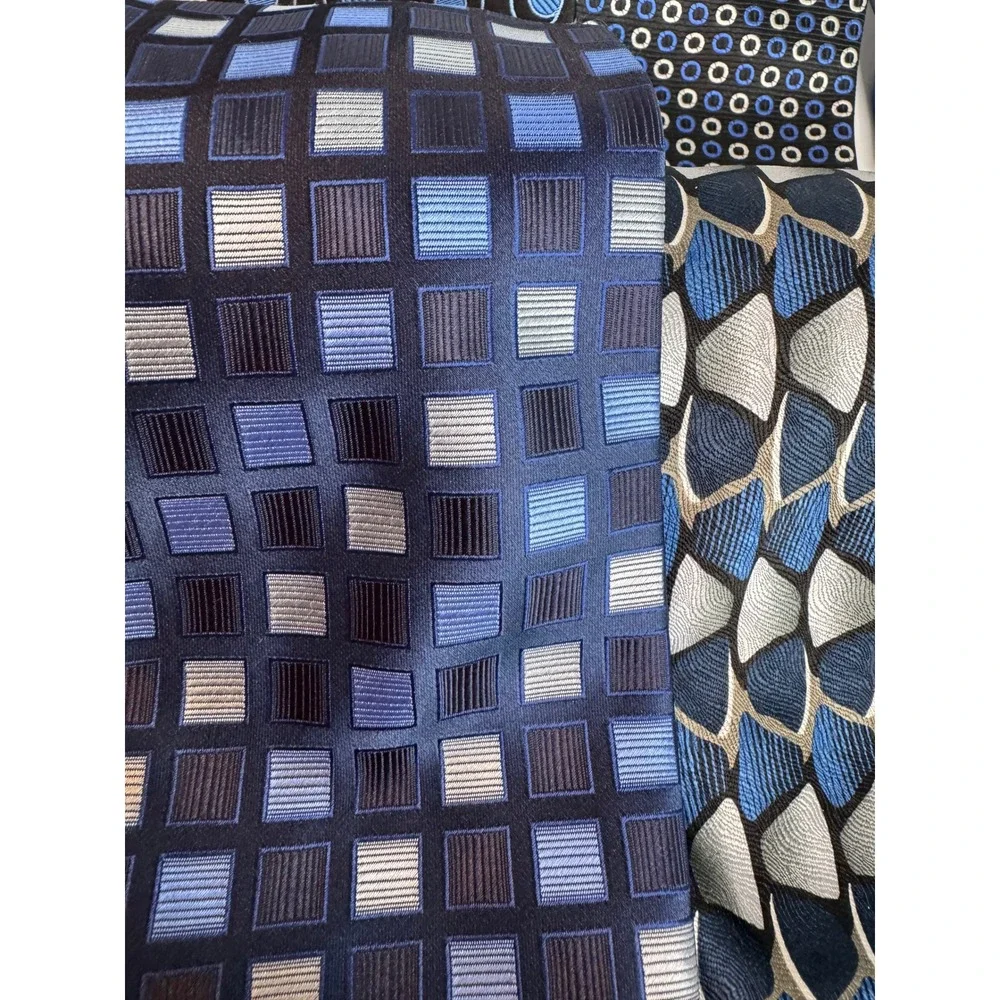 Designer Silk Tie Lot of 12 Blue Purple Green Stripes Polka Dot Mens Neckties‎